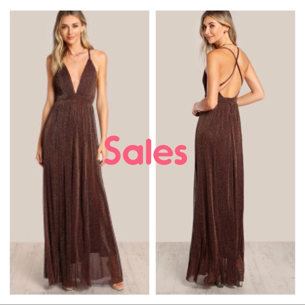 SALES ❗️Glitter Overlay Maxi Dress